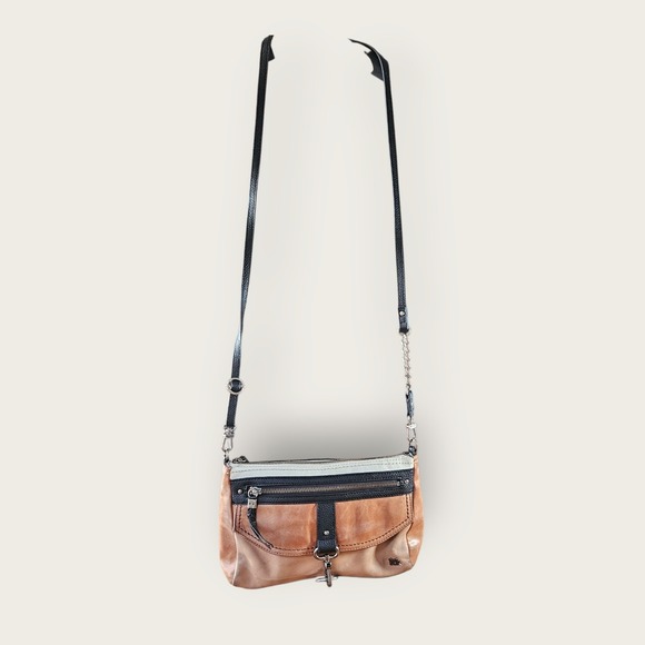 The Sak Crossbody Bag‎ Leather Convertible Flap Brown Black Small - Picture 1 of 14